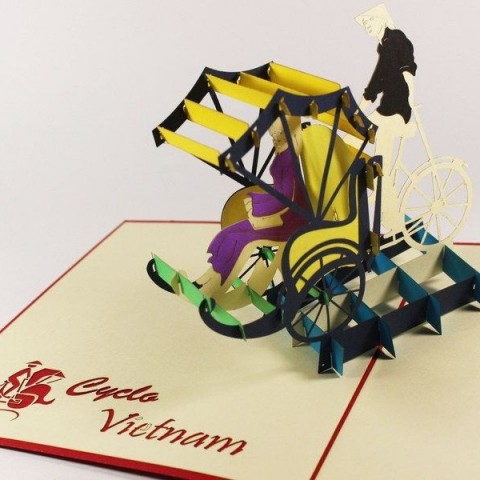 Thiệp 3D xích lô - Thiệp 3D Thanh Toàn - Cơ Sở SX Thiệp 3D & Thủ Công Mỹ Nghệ Thanh Toàn